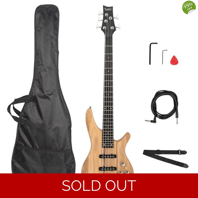 product Image for Glarry GIB Electric 5 String Bass Guitar Natural